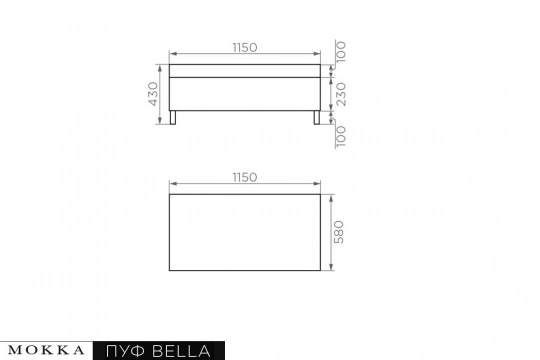 MOKKA BELLA Пуф большой, цвет соломенный - 2